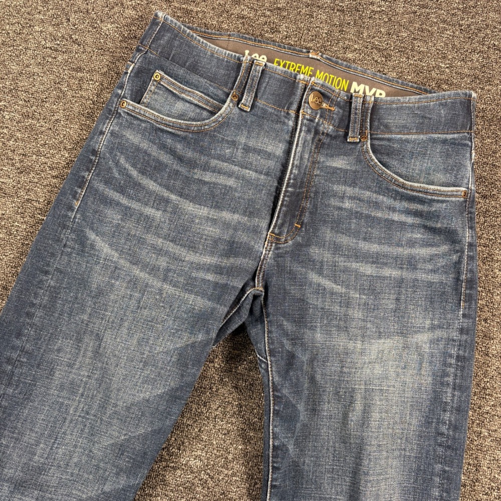 Lee Extreme Motion MVP Jeans Mens 32x32 Blue Slim Fit Straight Leg Stretch